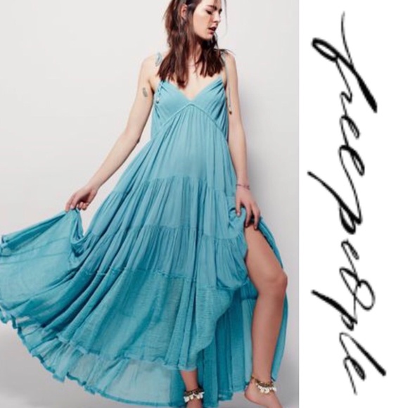 Free People Dresses & Skirts - Free People cosmic maxi dress aqua blue